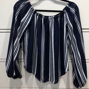 Off the shoulder striped top
